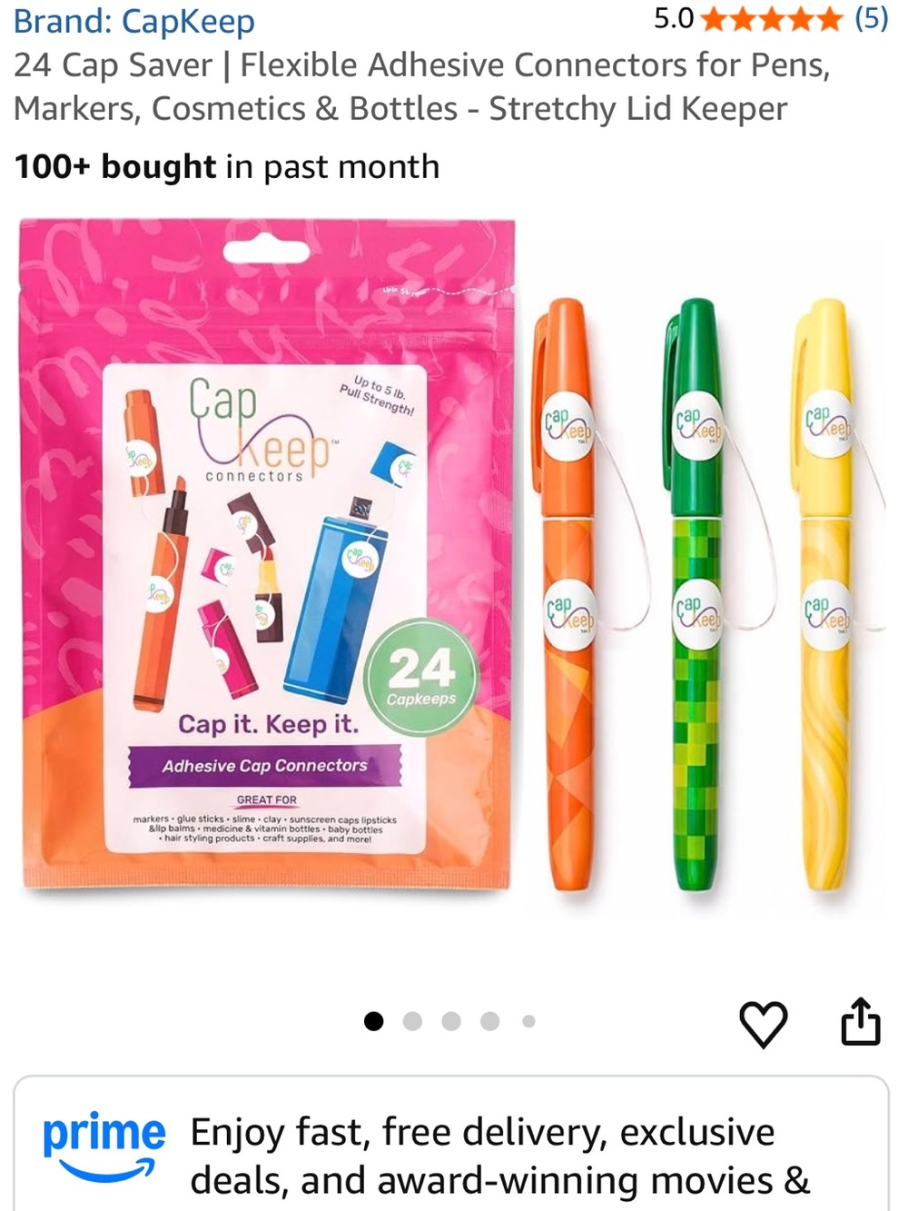 Adhesive Cap Connectors for Kids - Multicolor (24 Pack)